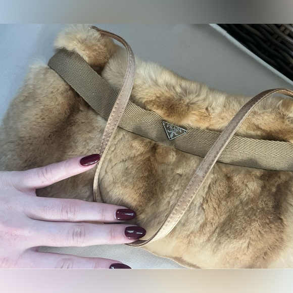 Prada Cream Mink Fur Shoulder Bag - Picture 9 of 11